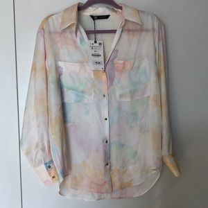 Zara tie dye blouse